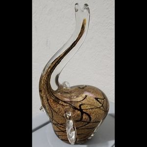 Dale Tiffany glass elephant art figurine paperweight sculpture decorative accent